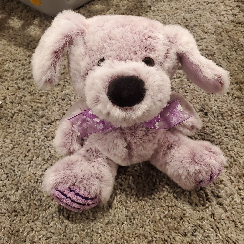 MTY International Purple‎ Puppy Dog Stuffed Animal Plush Toy Corduroy Foot Pads